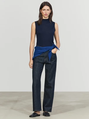 Bandana Z Mieszanki Wełny I Kaszmiru - Niebieski Atramentowy - Massimo Dutti - Female