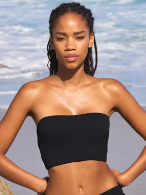 Bandeau góra od bikini z wiązaniem i perełkami Etam