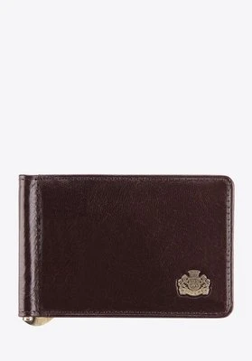 Banknotówka ze skory z herbem brązowa Wittchen