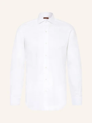 Barba Napoli Koszula Piqué O Kroju Slim Fit weiss