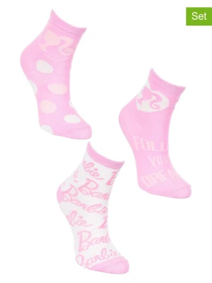 Barbie Skarpety (3 pary) "Barbie" w kolorze jasnoróżowym rozmiar: 23-26