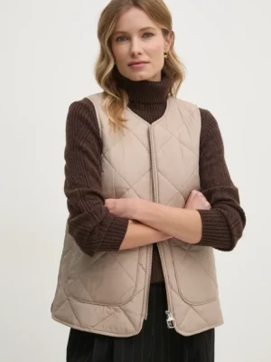 Barbour bezrękawnik damski kolor beżowy przejściowy LGI0189BE33