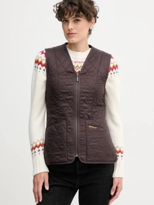Barbour bezrękawnik damski kolor brązowy przejściowy