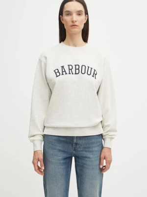 Barbour bluza bawełniana damska kolor biały z aplikacją LOL0591