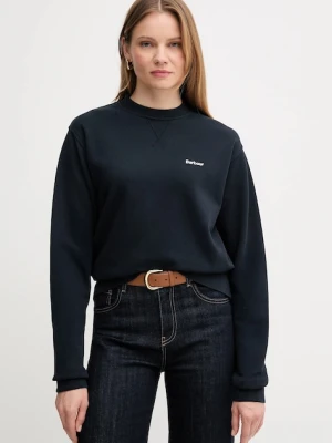 Barbour bluza bawełniana damska kolor granatowy gładka LOL0623