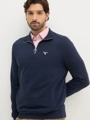 Barbour bluza bawełniana męska kolor granatowy gładka MOL0642