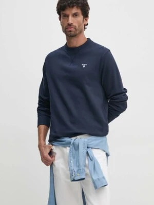 Barbour bluza bawełniana męska kolor granatowy gładka MOL0643