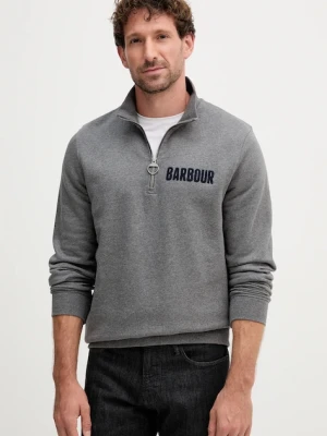 Barbour bluza bawełniana męska kolor szary z aplikacją MOL0640