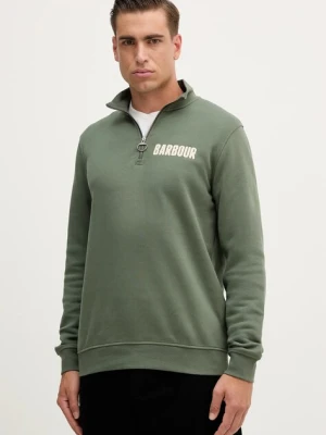 Barbour bluza bawełniana męska kolor zielony z aplikacją MOL0640
