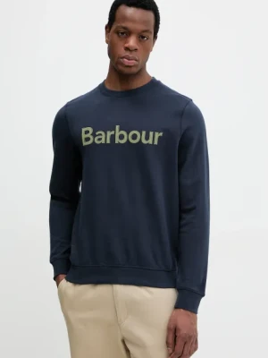 Barbour bluza bawełniana Pique Applique Crew Sweatshirt męska kolor granatowy melanżowa MOL0670