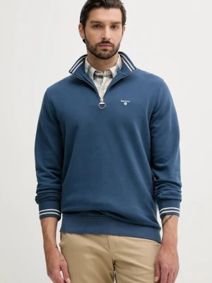 Barbour bluza bawełniana ROSFORD męska kolor niebieski gładka MOL0701