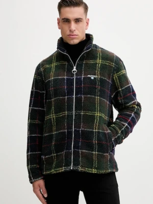 Barbour bluza polarowa męska kolor zielony wzorzysta MFL0187