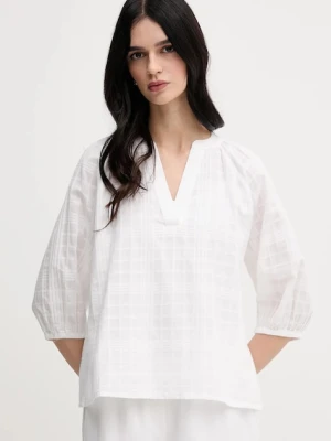 Barbour bluzka bawełniana Heidi damska kolor biały gładka LSH1668WH11