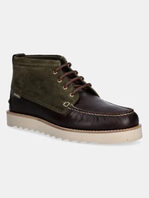 Barbour buty wysokie skórzane Hadston męskie kolor brązowy MFO0822OL32