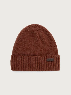 Barbour czapka beanie męska z wełną Carlton Beanie pomarańczowy