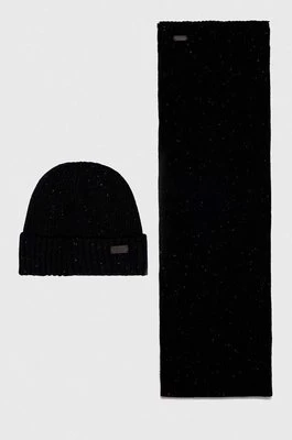 Barbour czapka i szalik Carlton Fleck Beanie & Scarf Gift Set kolor czarny MGS0047