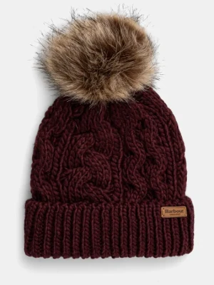Barbour czapka kolor bordowy