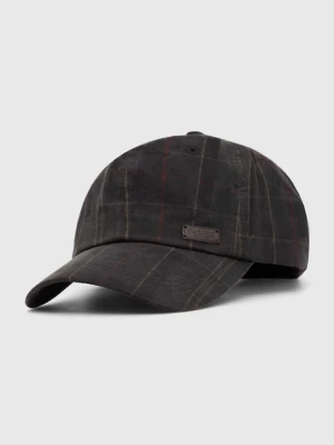 Barbour czapka z daszkiem bawełniana Darwen Tartan Sports Cap kolor zielony wzorzysta MHA0554