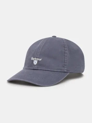 Barbour czapka z daszkiem bawełniana Sports Caps kolor niebieski z aplikacją MHA0274