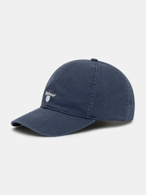 Barbour czapka z daszkiem bawełniana Sports Caps kolor niebieski z aplikacją MHA0274