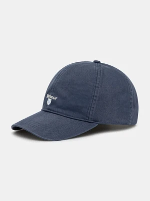 Barbour czapka z daszkiem bawełniana Sports Caps kolor niebieski z aplikacją MHA0274