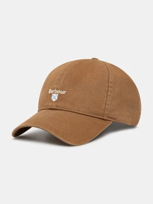 Barbour czapka z daszkiem bawełniana Sports Caps kolor zielony z aplikacją MHA0274
