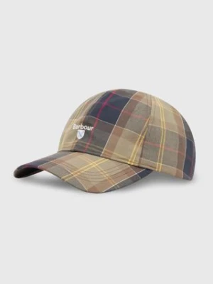 Barbour czapka z daszkiem bawełniana Tartan Sports Cap kolor zielony wzorzysta MHA0617