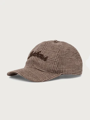 Barbour czapka z daszkiem damska z wełną brązowy