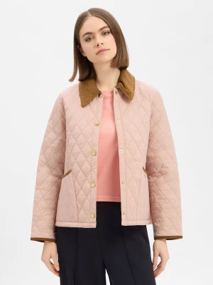 Barbour Damska kurtka pikowana - Liddesdale Quilted Kobiety różowy wypukły wzór tkaniny,