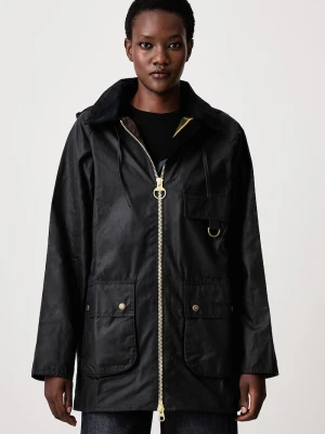 Barbour długa kurtka damska bawełniana HIGHCLERE granatowy