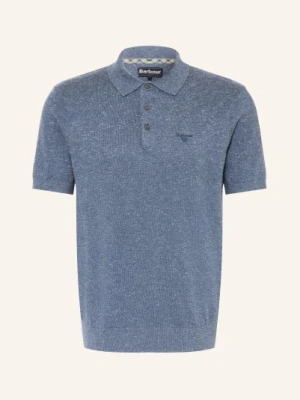 Barbour Dzianinowa Koszulka Polo Muston Z Lnem blau