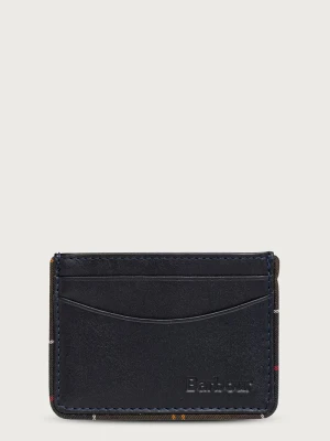 Barbour etui na karty męskie skórzane granatowy