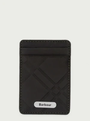 Barbour etui na karty męskie skórzane zielony