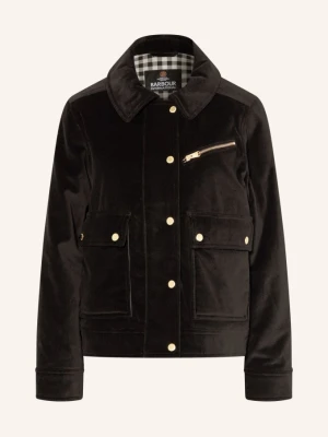 Barbour International Kurtka Polowa Hanson Z Aksamitu schwarz CZARNY