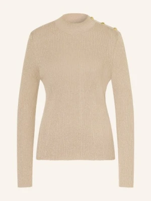 Barbour International Sweter Z Błyszczącą Przędzą gold