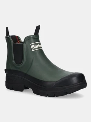 Barbour kalosze Nimbus Chelsea Welly kolor zielony na płaskim obcasie LRF0099OL96