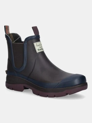 Barbour kalosze x Paul Smith Chelsea Welly męskie kolor brązowy MRF0048RU71