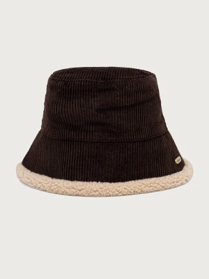 Barbour kapelusz bucket damski z bawełną brązowy