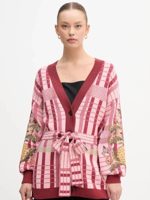 Barbour kardigan bawełniany x Farm Rio damski kolor różowy LKN1717