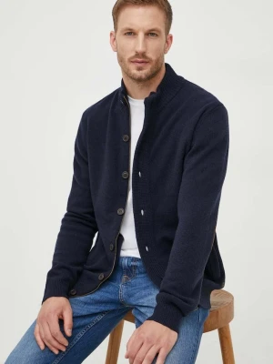 Barbour kardigan wełniany granatowy