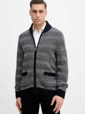 Barbour kardigan wełniany Helmsley męski kolor granatowy MKN1702