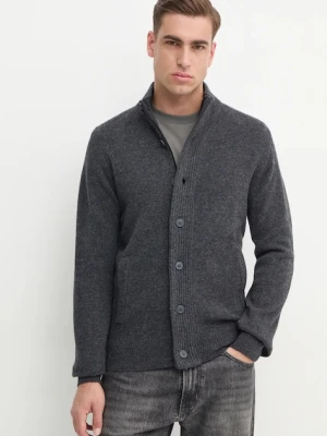 Barbour kardigan wełniany kolor szary