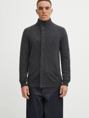 Barbour kardigan wełniany kolor szary