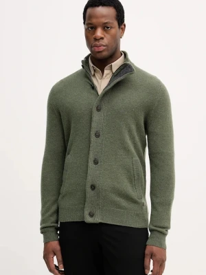 Barbour kardigan wełniany kolor zielony
