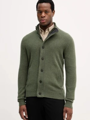 Barbour kardigan wełniany kolor zielony