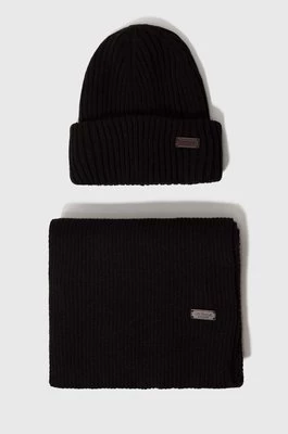 Barbour komplet Crimdon Beanie & Scarf Gift Set kolor czarny MGS0019