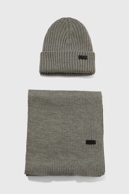 Barbour komplet Crimdon Beanie & Scarf Gift Set kolor szary MGS0019