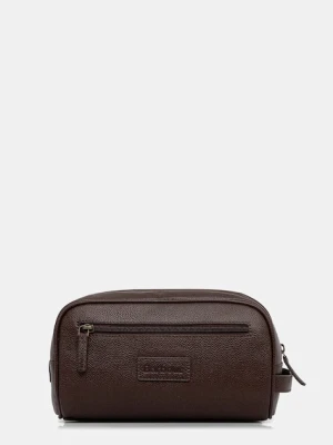 Barbour kosmetyczka skórzana kolor brązowy MAC0452