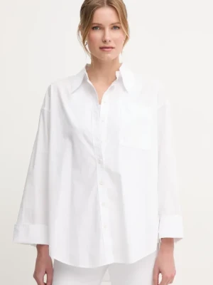 Barbour koszula bawełniana Angela damska kolor biały relaxed z kołnierzykiem klasycznym LSH1663WH11