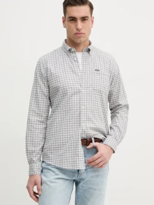 Zdjęcie produktu Barbour koszula bawełniana Banner Tailored Shirt męska kolor szary slim z kołnierzykiem button-down MSH5435